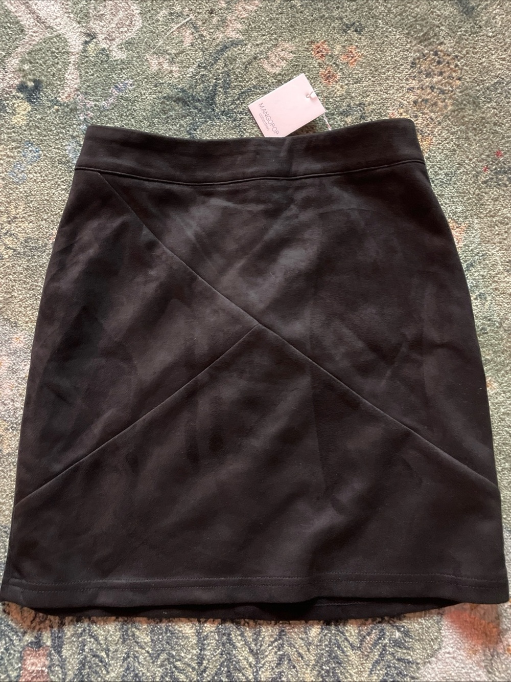 MANGOPOP Collection Black Faux Suede Mini Skirt XS NWT